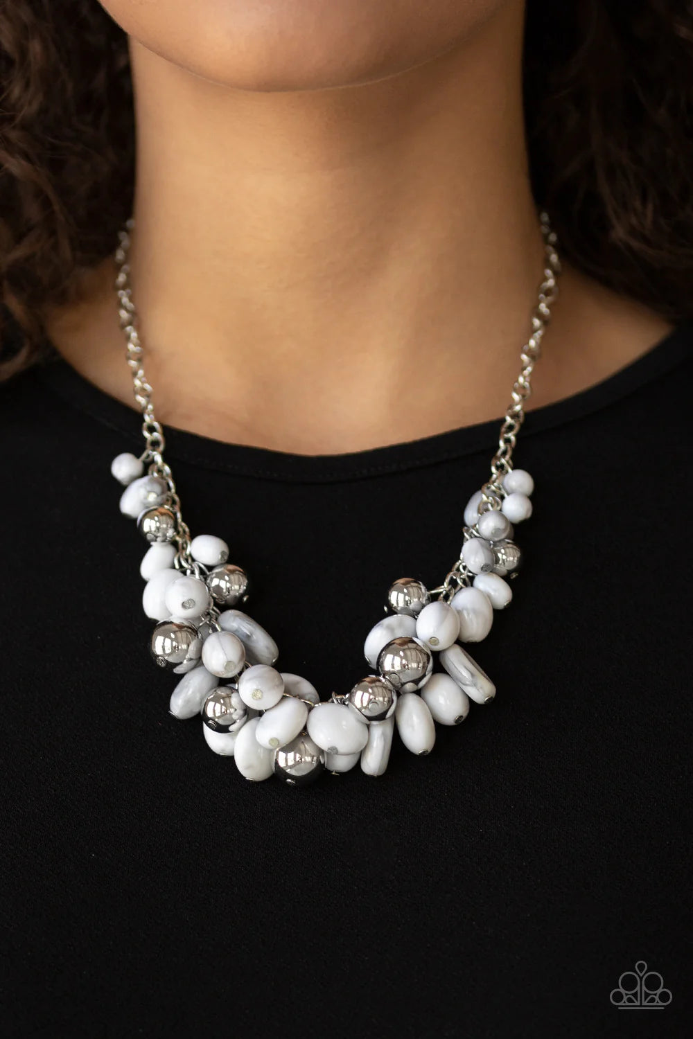 Full Out Fringe - White ♥ Necklace