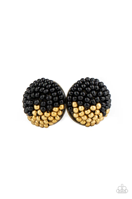 As Happy As Can BEAD - Black ♥ Post Earrings