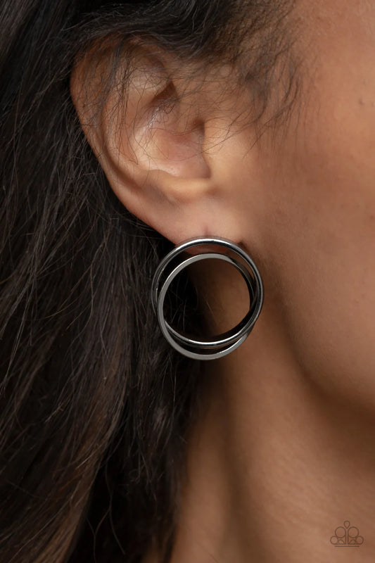 Always In The Loop - Black ♥ Post Earrings