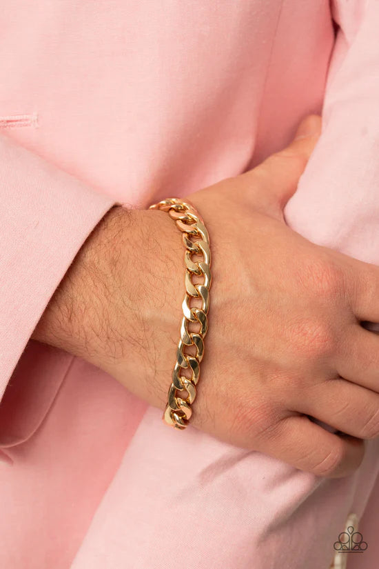 ♥ Knock, Knock, KNOCKOUT - Gold ♥ Mens Bracelet