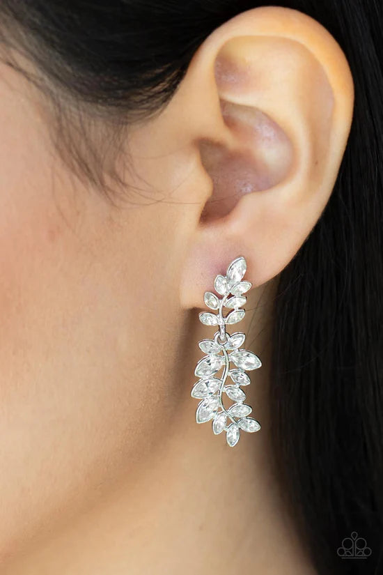 Frond Fairytale - White ♥ Post Earrings