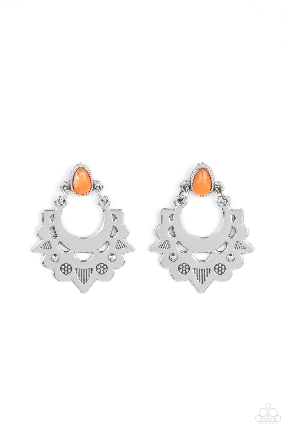 Earthy Zeal - Orange ♥ Post Earrings