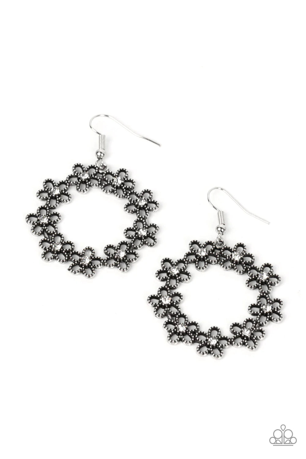 Floral Halos - White ♥ Earrings