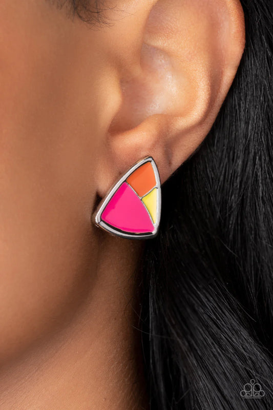 Kaleidoscopic Collision - Multi ♥ Post Earrings