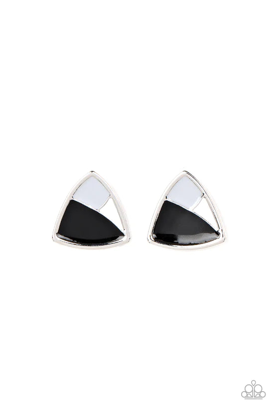 Kaleidoscopic Collision - Black ♥ Post Earrings