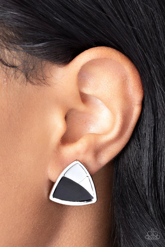 Kaleidoscopic Collision - Black ♥ Post Earrings