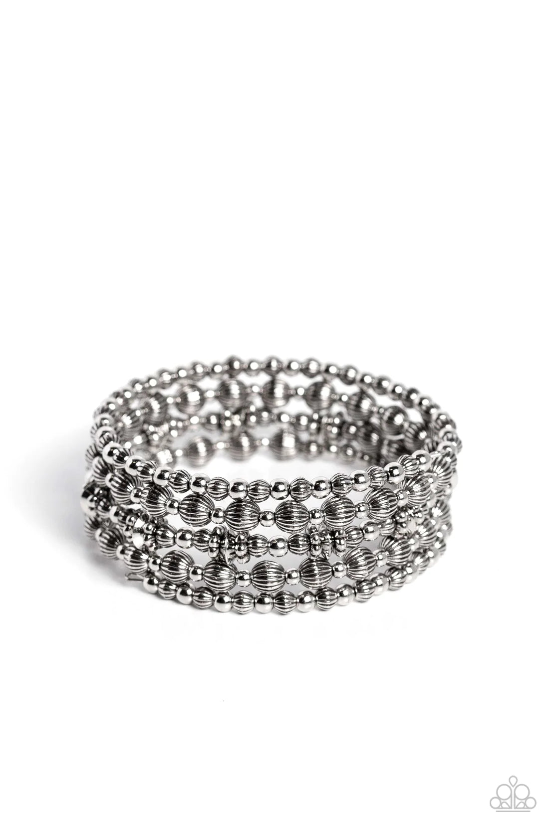 ♥ Striped Stack - Silver ♥ Bracelet