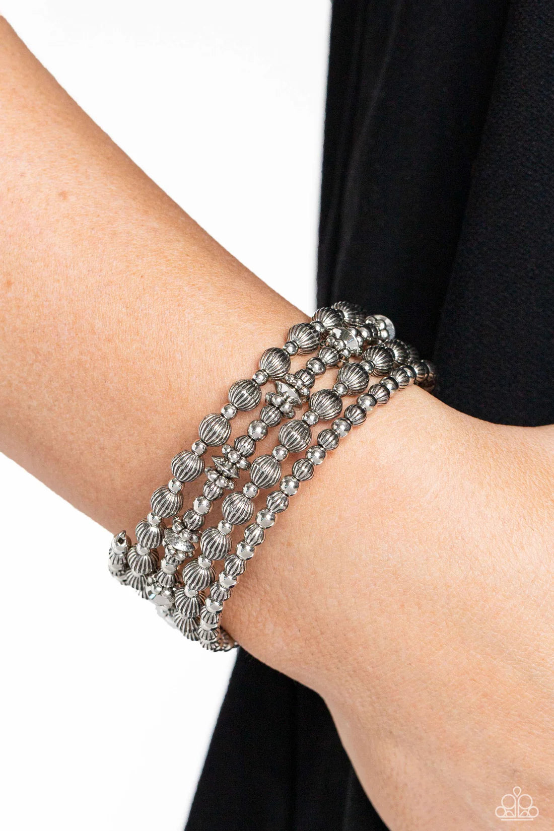 ♥ Striped Stack - Silver ♥ Bracelet