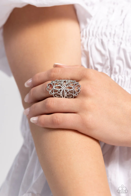 Fabulous Filigree - White ♥ Ring