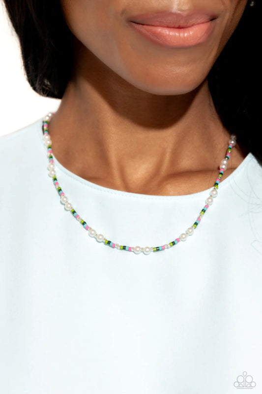 Colorblock Charm - Green ♥ Necklace