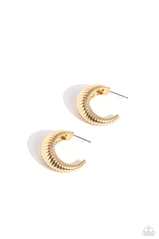 Textured Tenure - Gold ♥ Earrings