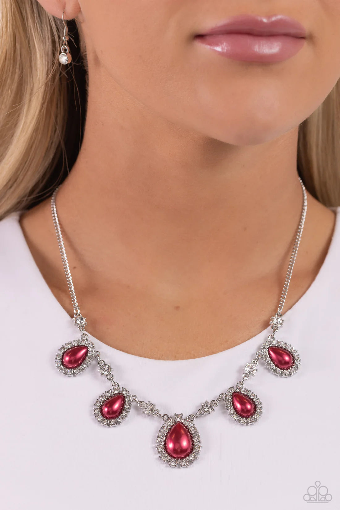 Teardrop Team - Red ♥ Necklace