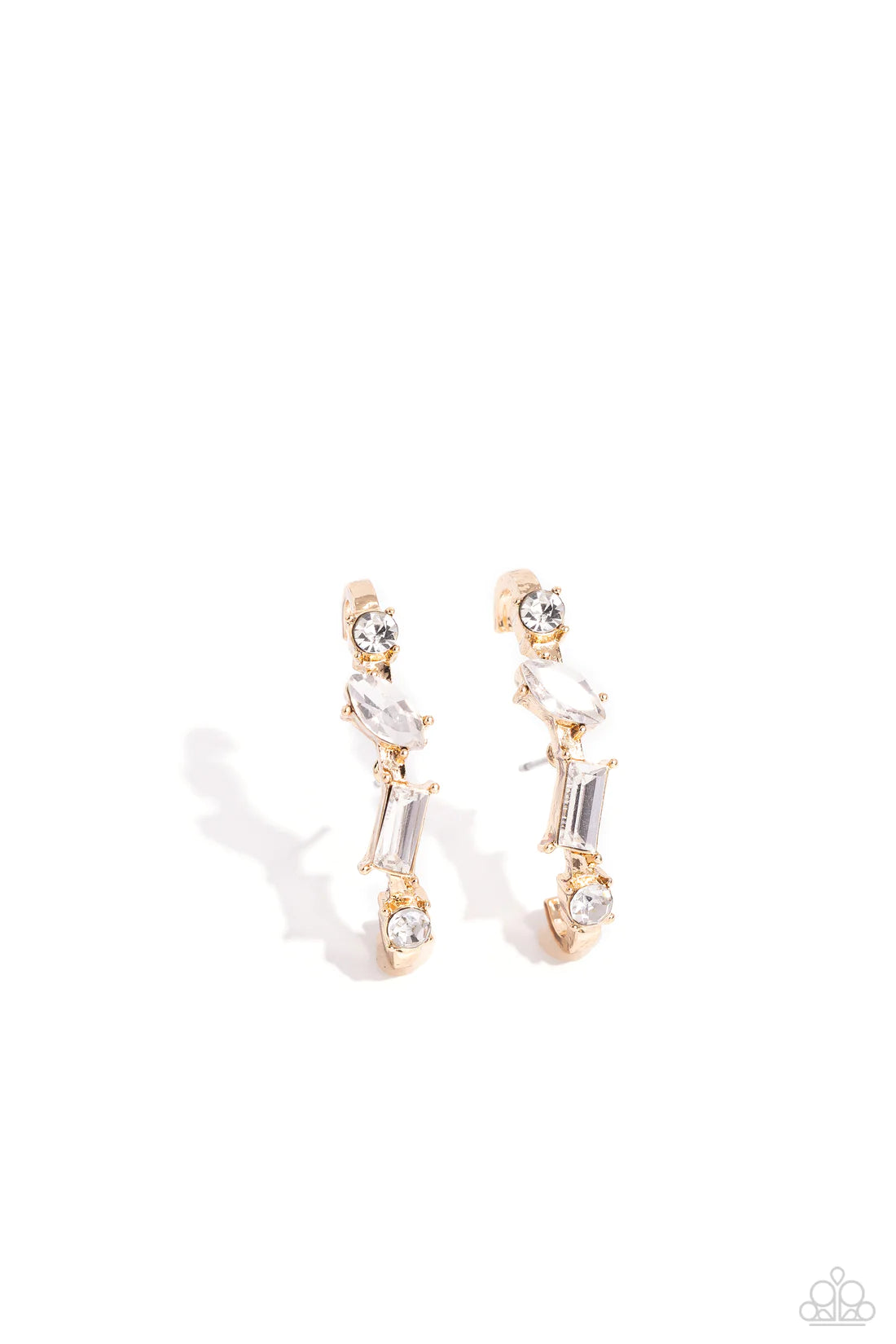 Sliding Shimmer - Gold ♥ Post Earrings