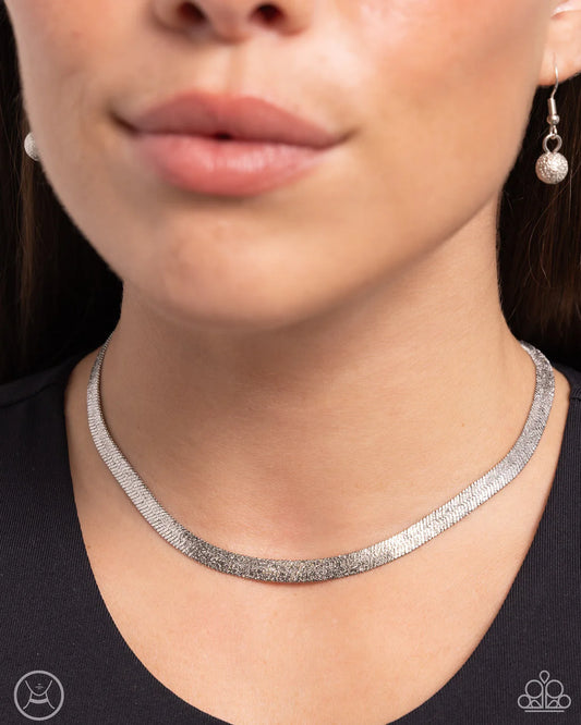 Simply Scintillating - Silver ♥ Necklace