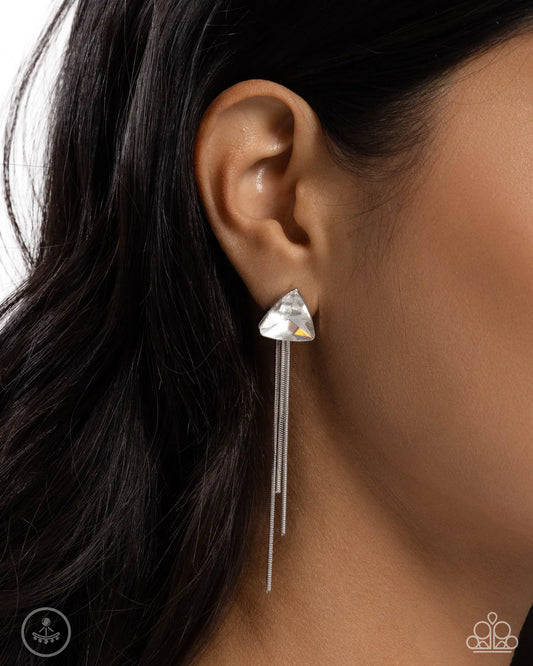 Candescent Class - White ♥ Post Earrings