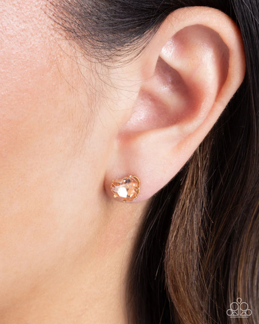 Sweetheart Stunner - Gold ♥ Post Earrings