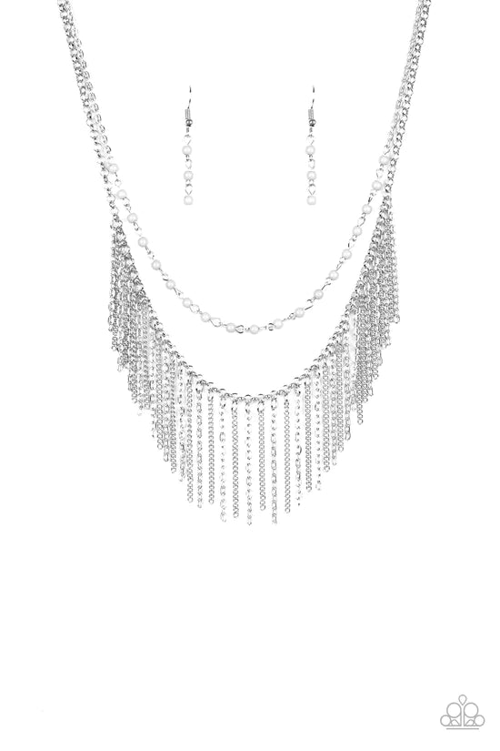 Fierce In Fringe - Silver ♥ Necklace