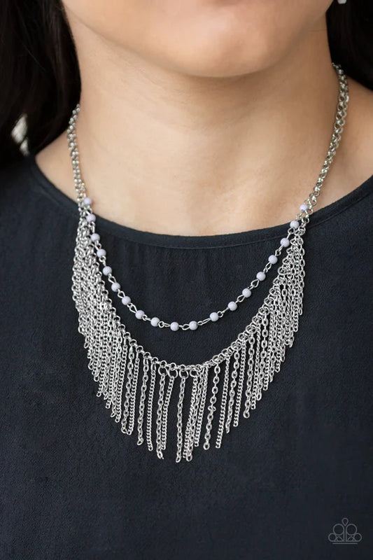 Fierce In Fringe - Silver ♥ Necklace