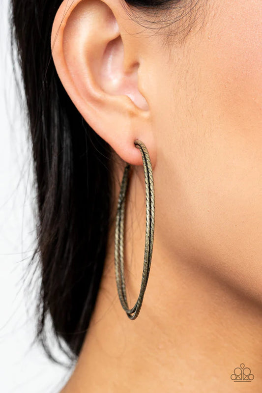 Curved Couture - Brass ♥ Earrings