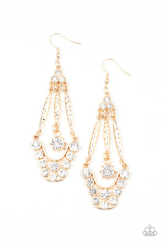 High-Ranking Radiance - Gold ♥ Earrings