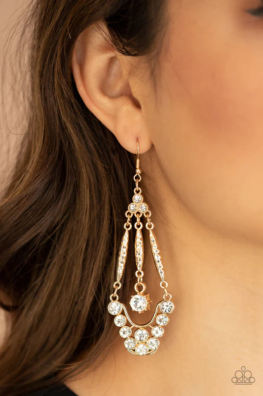 High-Ranking Radiance - Gold ♥ Earrings