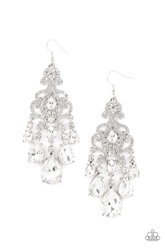 Queen Of All Things Sparkly - White ♥ Earrings