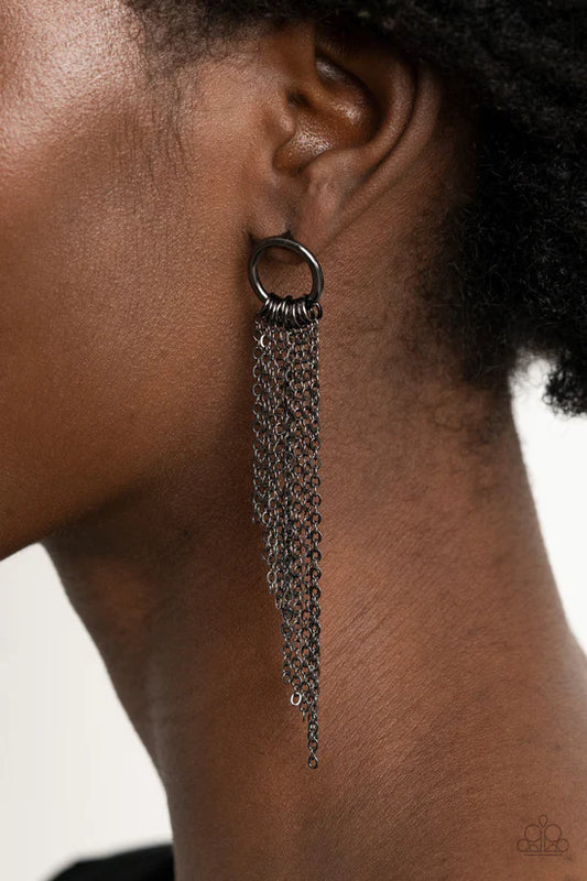 Divinely Dipping - Black ♥ Post Earrings