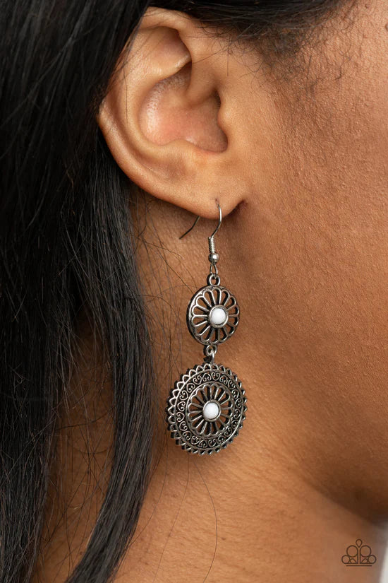 Keep It WHEEL - White ♥ Earrings