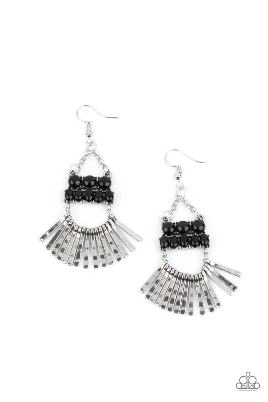 A FLARE For Fierceness - Black ♥ Earrings