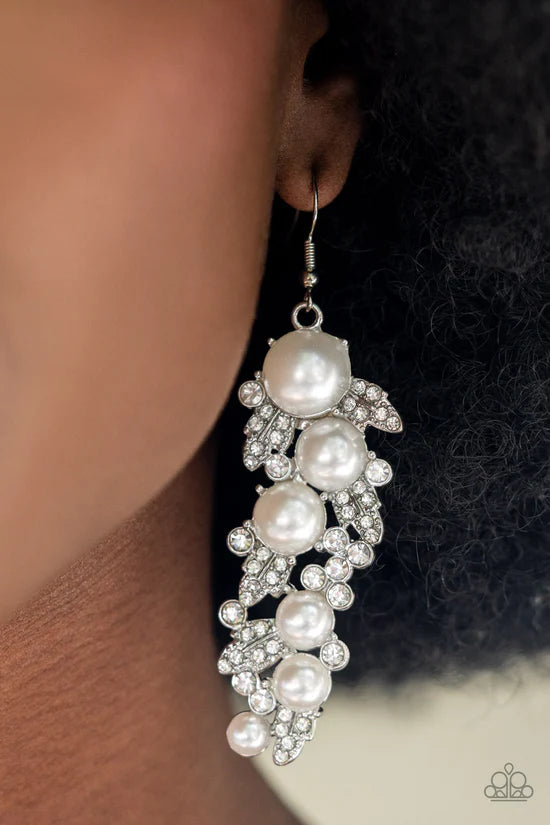 he Party Has Arrived - White ♥ Earrings