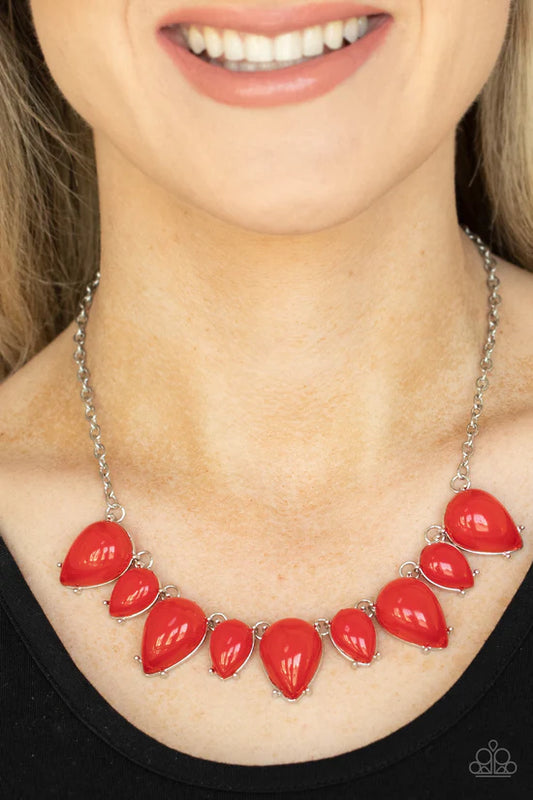 Pampered Poolside - Red ♥ Necklace