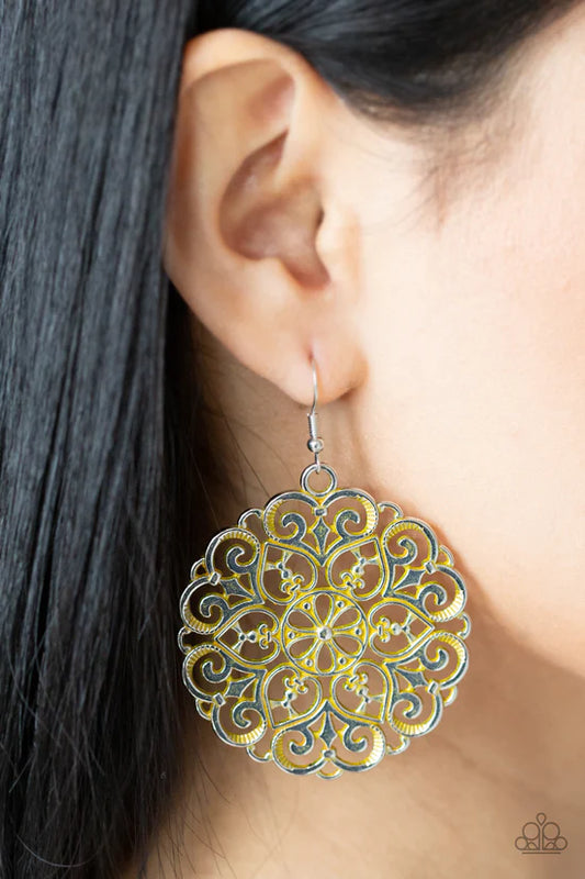 MANDALA Effect - Yellow ♥ Earrings