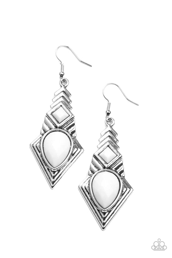 Stylishly Sonoran - White ♥ Earrings