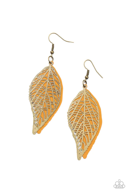 Leafy Luxury - Brass ♥ Earrings