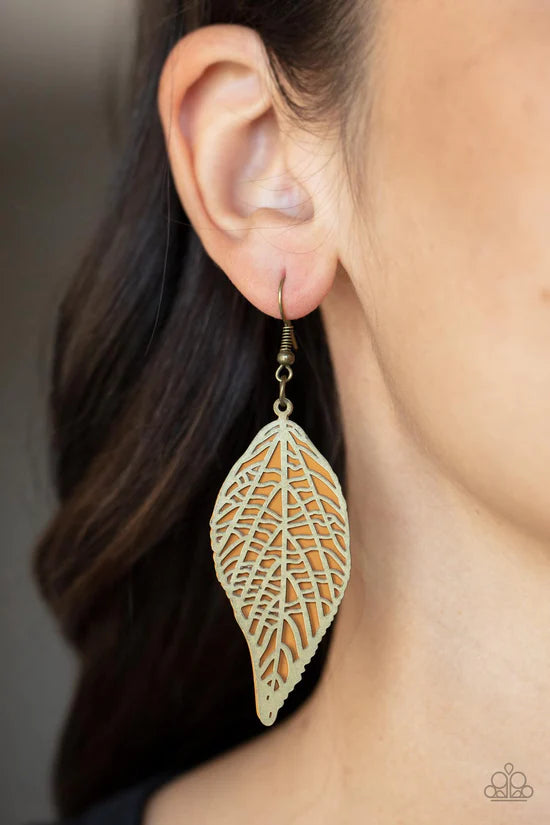 Leafy Luxury - Brass ♥ Earrings