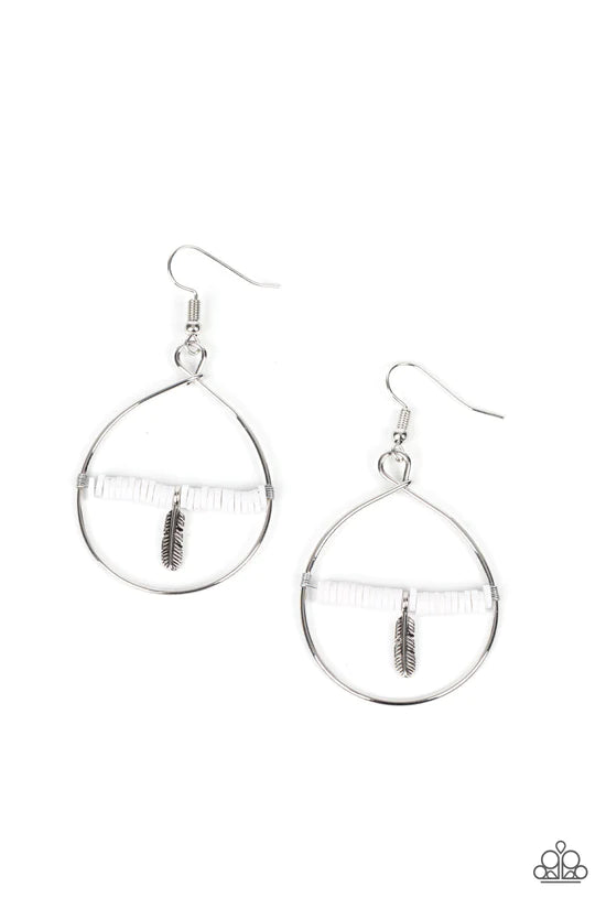 Free Bird Freedom - White ♥ Earrings