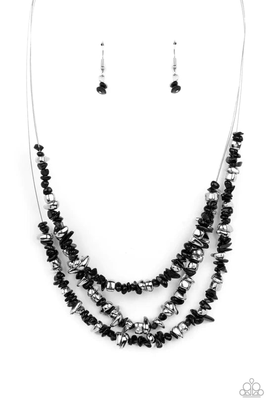 Placid Pebbles - Black ♥ Necklace