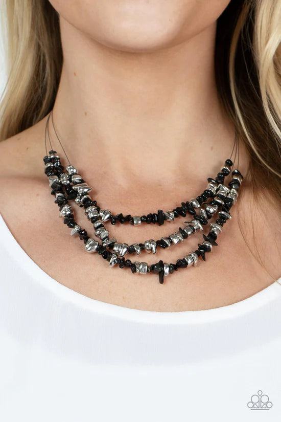 Placid Pebbles - Black ♥ Necklace