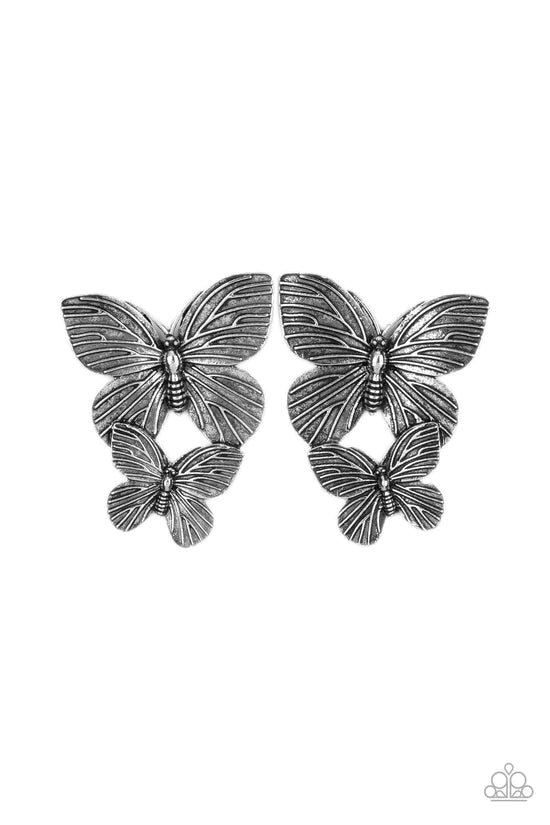 Blushing Butterflies - Silver ♥ Post Earrings