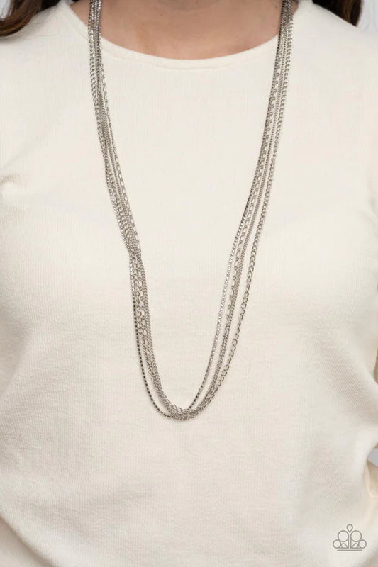 Undauntingly Urban - White ♥ Necklace