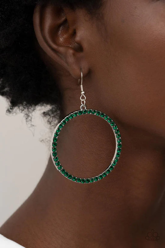 Head-Turning Halo - Green ♥ Earrings