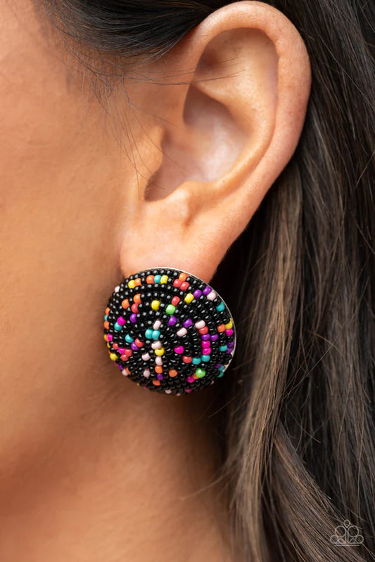 Kaleidoscope Sky - Black ♥ Post Earrings