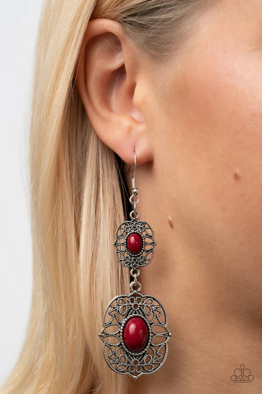 Victorian Villa - Red ♥ Earrings