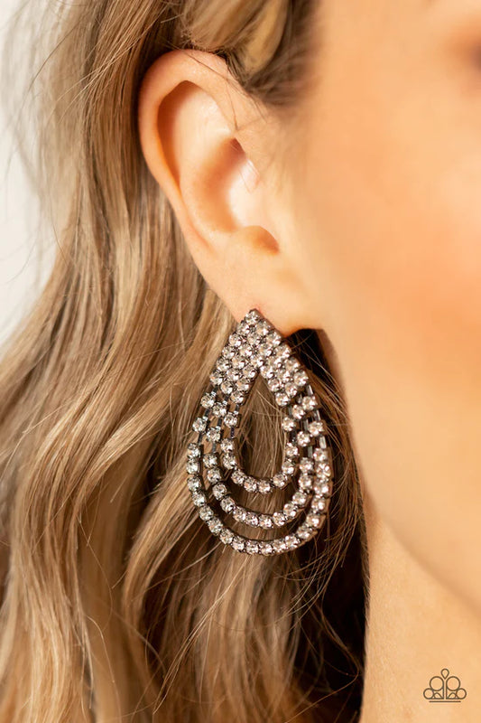 Take a POWER Stance - Black ♥ Post Earrings