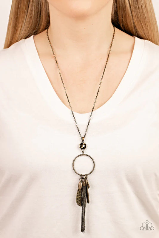 Tastefully Tasseled - Brass ♥ Necklace