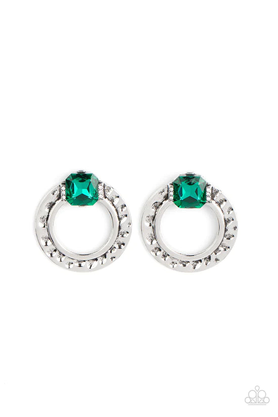 Smoldering Scintillation - Green ♥ Post Earrings