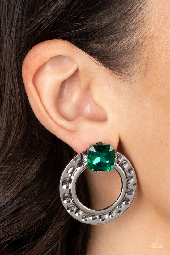 Smoldering Scintillation - Green ♥ Post Earrings